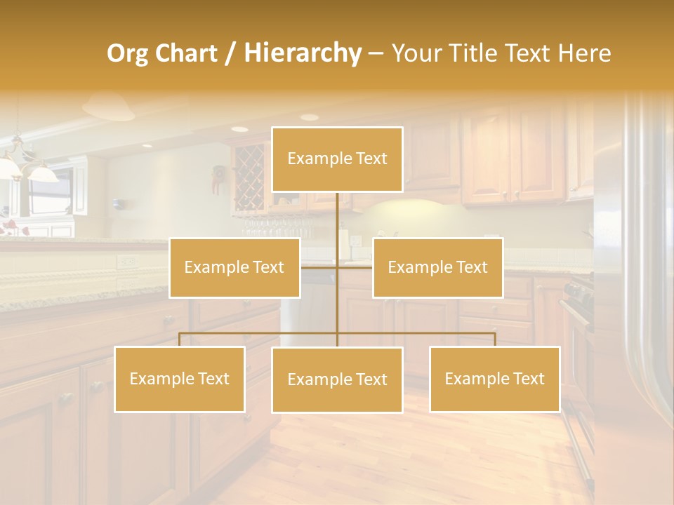 A Kitchen With Wooden Cabinets And A Stainless Steel Dishwasher PowerPoint Template