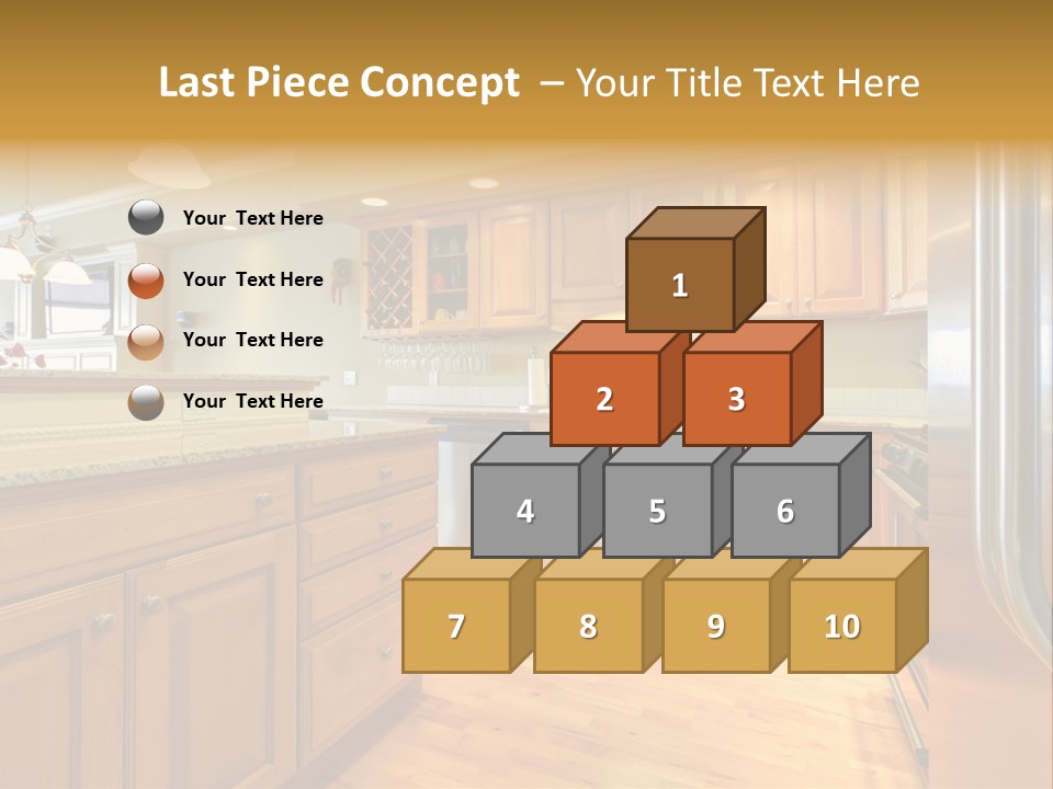 A Kitchen With Wooden Cabinets And A Stainless Steel Dishwasher PowerPoint Template