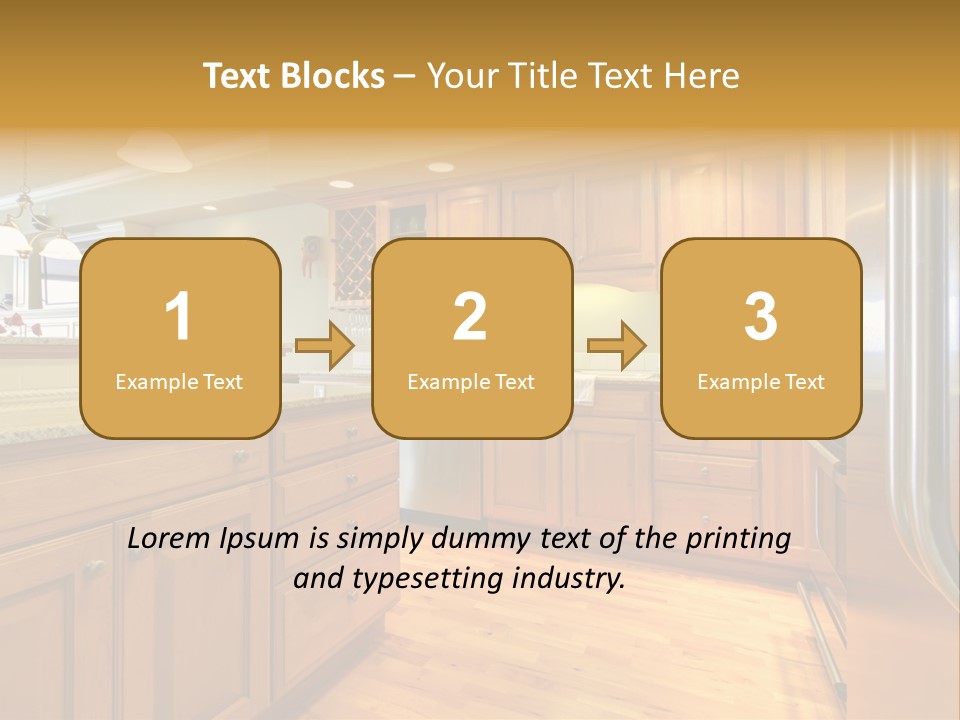A Kitchen With Wooden Cabinets And A Stainless Steel Dishwasher PowerPoint Template