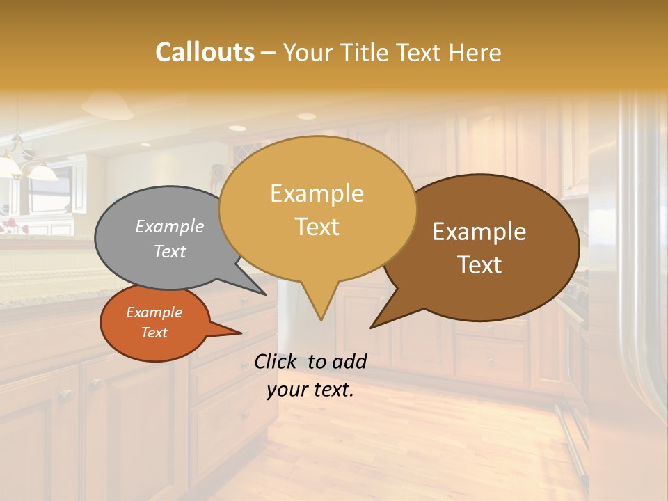 A Kitchen With Wooden Cabinets And A Stainless Steel Dishwasher PowerPoint Template