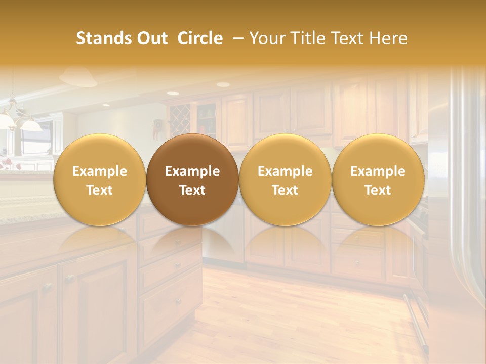 A Kitchen With Wooden Cabinets And A Stainless Steel Dishwasher PowerPoint Template