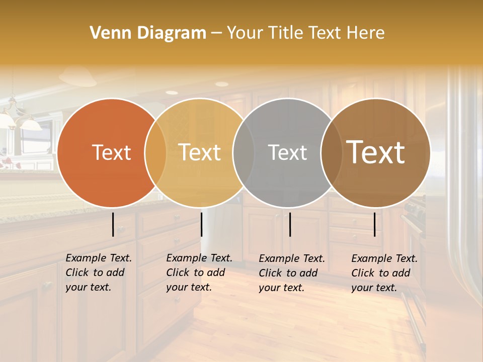 A Kitchen With Wooden Cabinets And A Stainless Steel Dishwasher PowerPoint Template