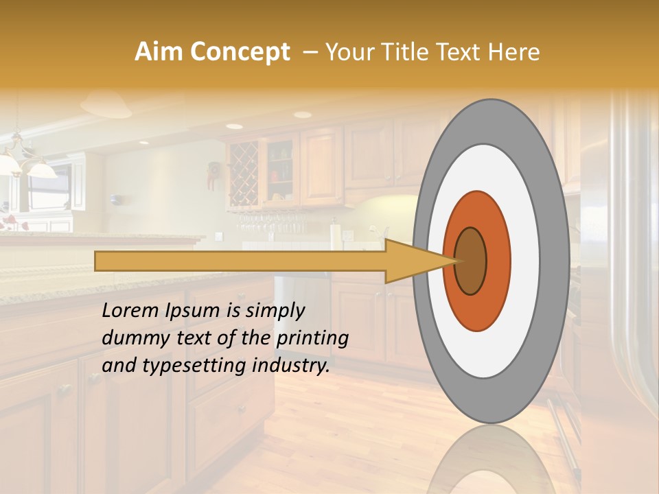 A Kitchen With Wooden Cabinets And A Stainless Steel Dishwasher PowerPoint Template