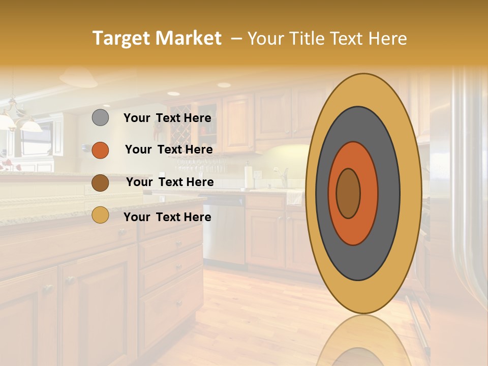 A Kitchen With Wooden Cabinets And A Stainless Steel Dishwasher PowerPoint Template