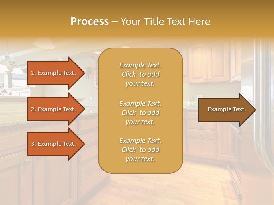 A Kitchen With Wooden Cabinets And A Stainless Steel Dishwasher PowerPoint Template