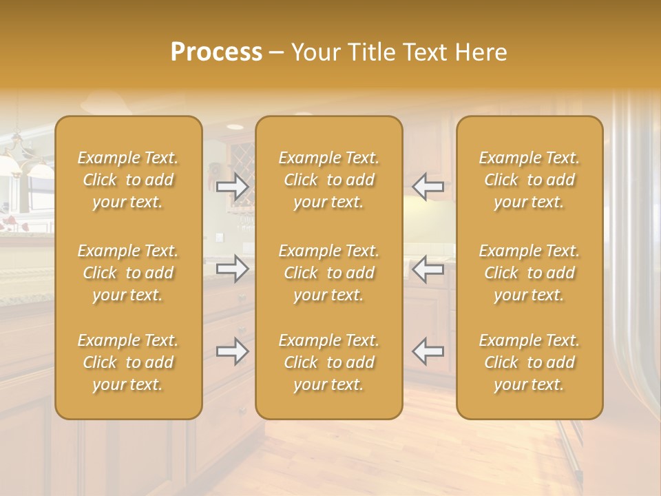 A Kitchen With Wooden Cabinets And A Stainless Steel Dishwasher PowerPoint Template