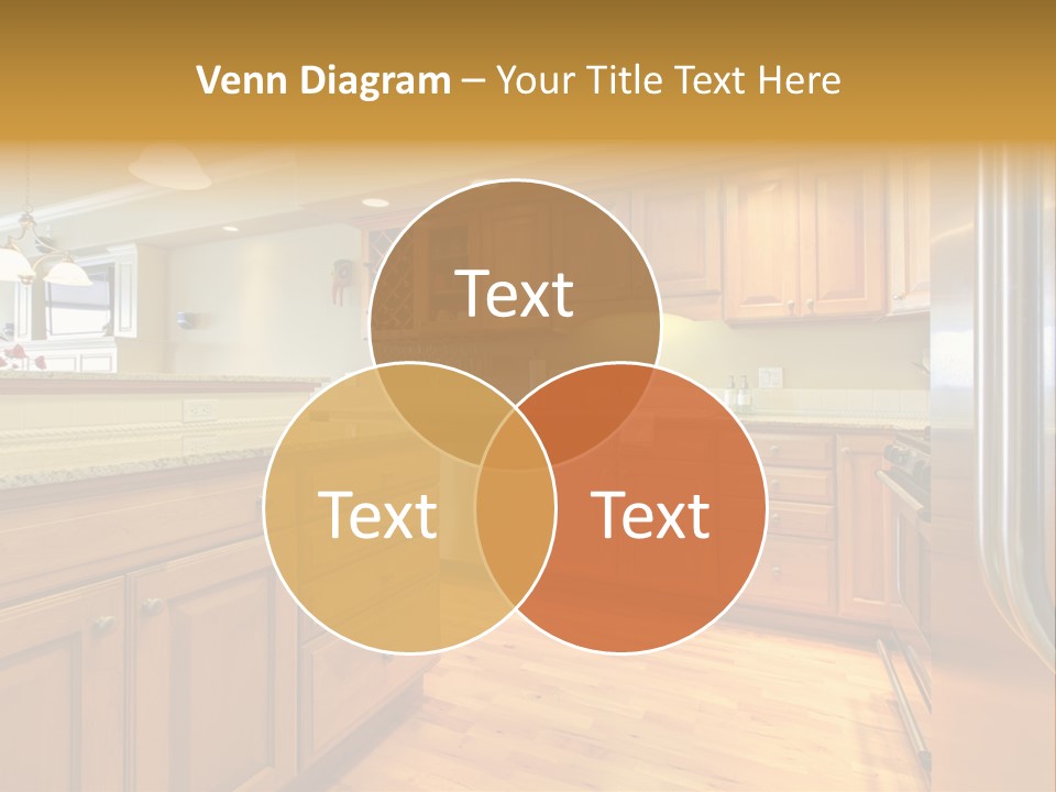A Kitchen With Wooden Cabinets And A Stainless Steel Dishwasher PowerPoint Template