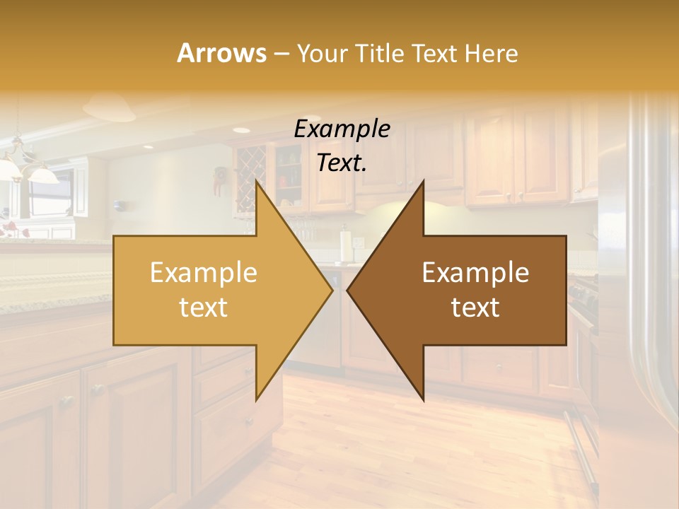 A Kitchen With Wooden Cabinets And A Stainless Steel Dishwasher PowerPoint Template