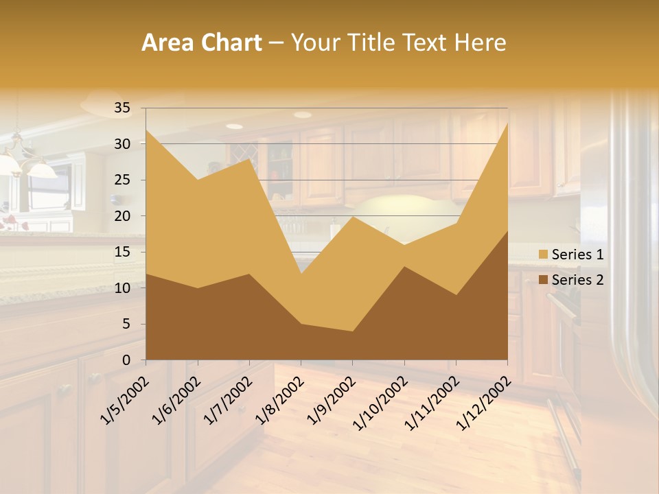 A Kitchen With Wooden Cabinets And A Stainless Steel Dishwasher PowerPoint Template