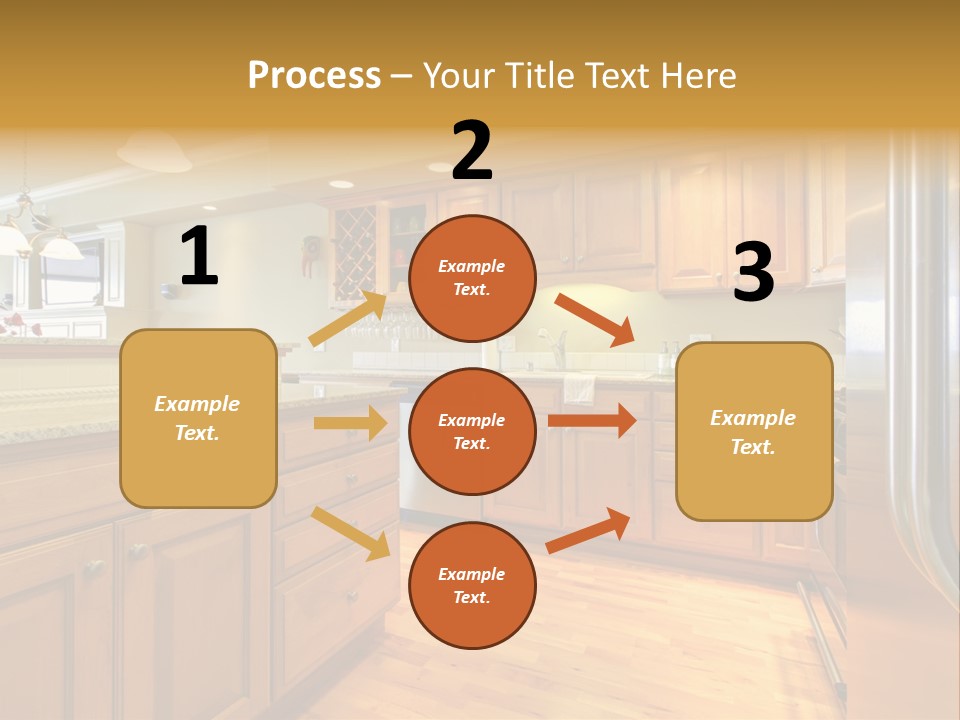 A Kitchen With Wooden Cabinets And A Stainless Steel Dishwasher PowerPoint Template