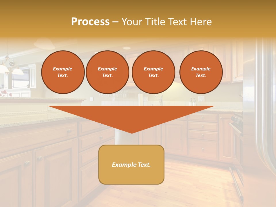 A Kitchen With Wooden Cabinets And A Stainless Steel Dishwasher PowerPoint Template