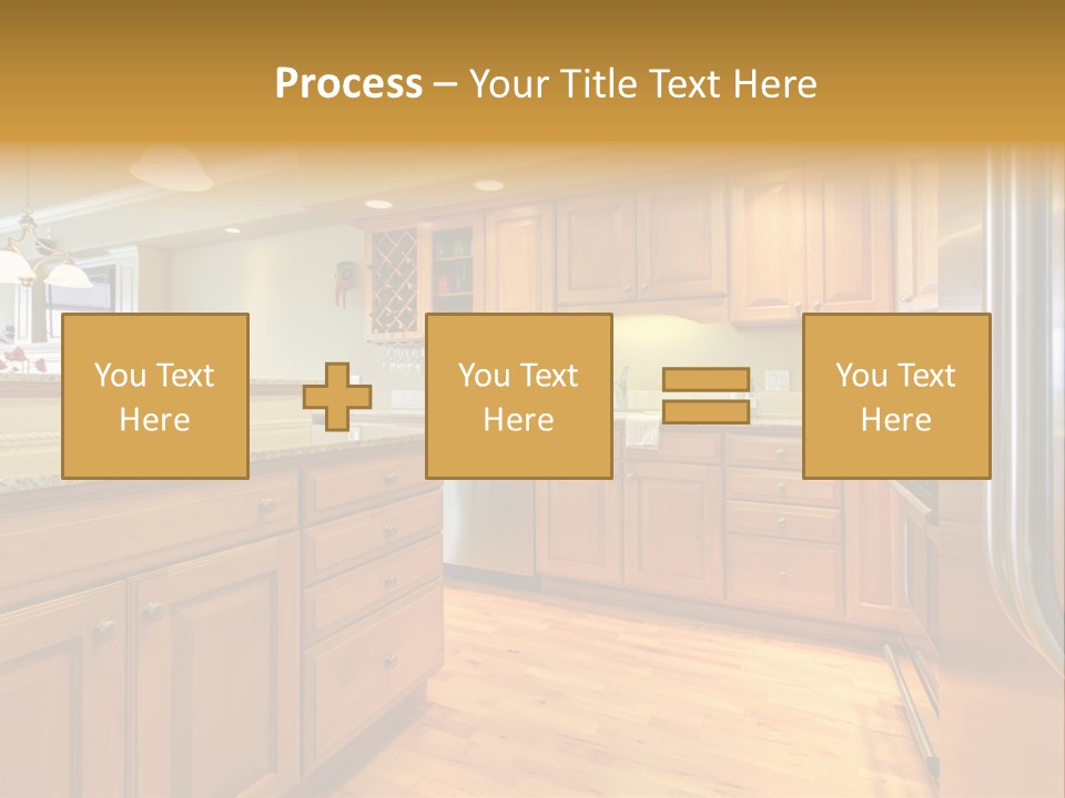 A Kitchen With Wooden Cabinets And A Stainless Steel Dishwasher PowerPoint Template
