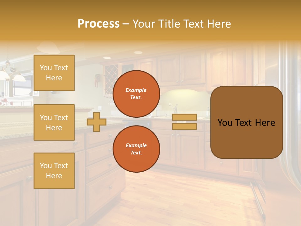 A Kitchen With Wooden Cabinets And A Stainless Steel Dishwasher PowerPoint Template