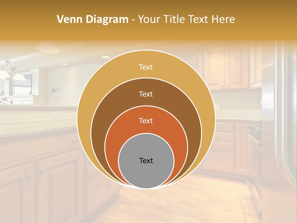 A Kitchen With Wooden Cabinets And A Stainless Steel Dishwasher PowerPoint Template