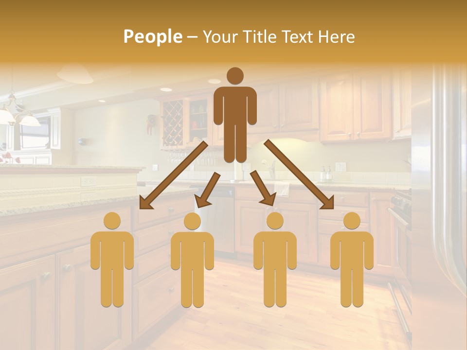 A Kitchen With Wooden Cabinets And A Stainless Steel Dishwasher PowerPoint Template