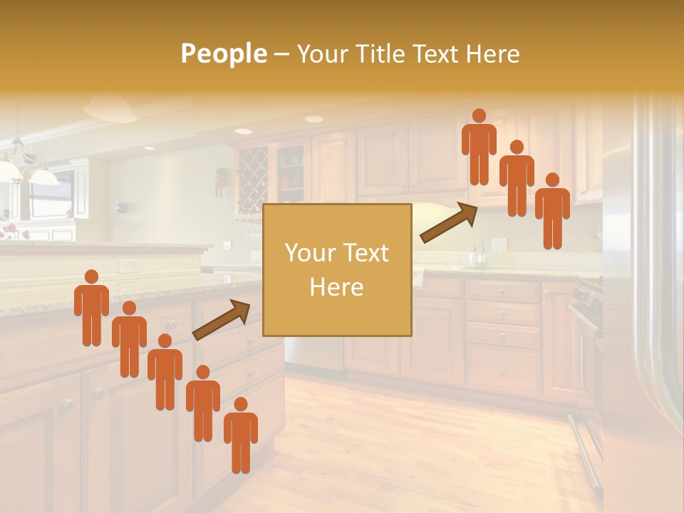 A Kitchen With Wooden Cabinets And A Stainless Steel Dishwasher PowerPoint Template