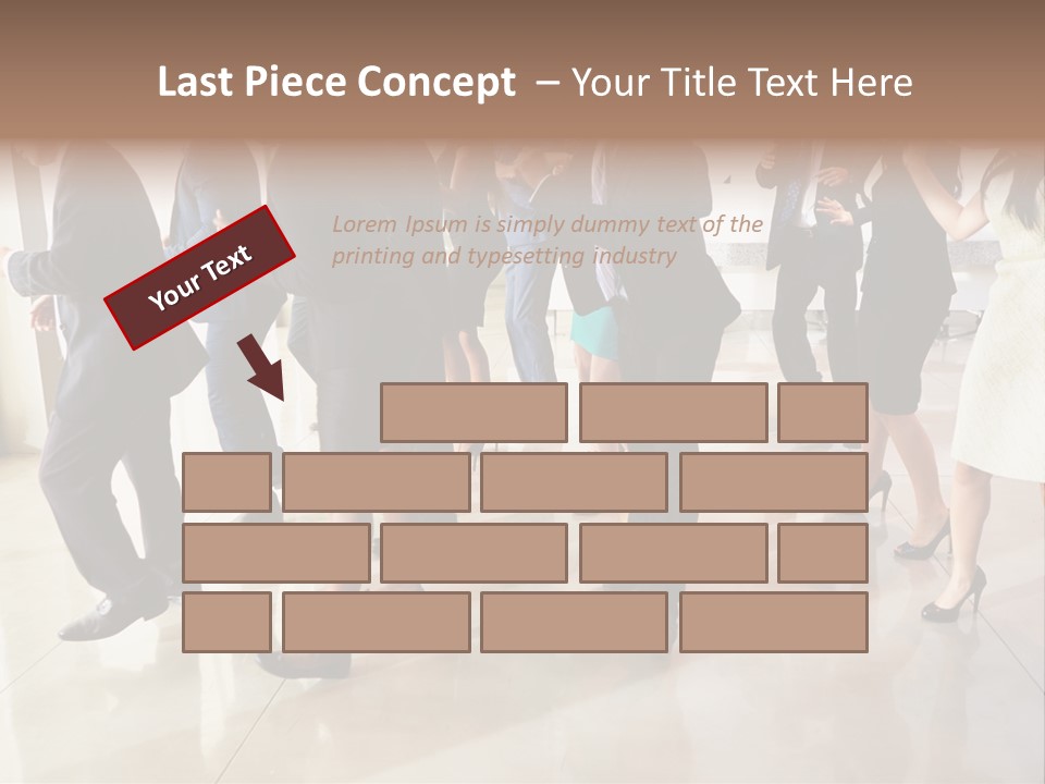 A Group Of People Standing Around Each Other In A Room PowerPoint Template