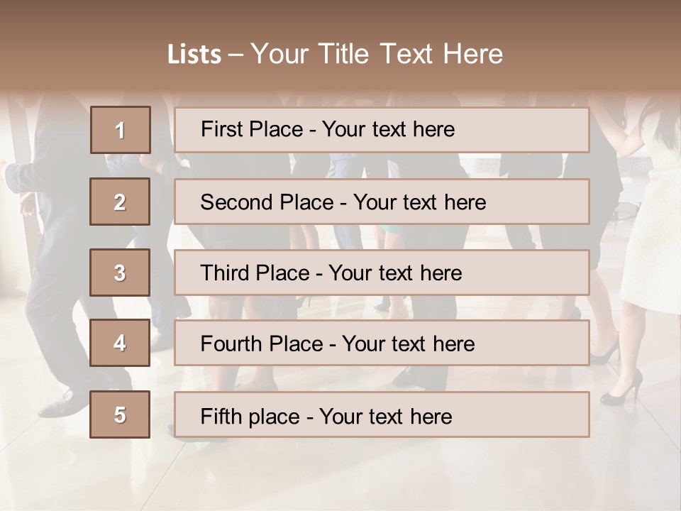 A Group Of People Standing Around Each Other In A Room PowerPoint Template