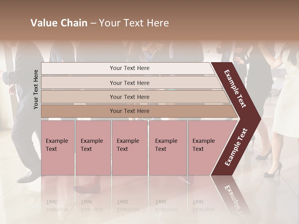 A Group Of People Standing Around Each Other In A Room PowerPoint Template