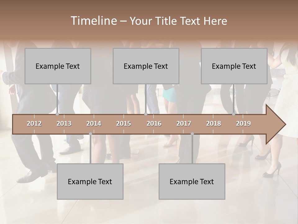 A Group Of People Standing Around Each Other In A Room PowerPoint Template