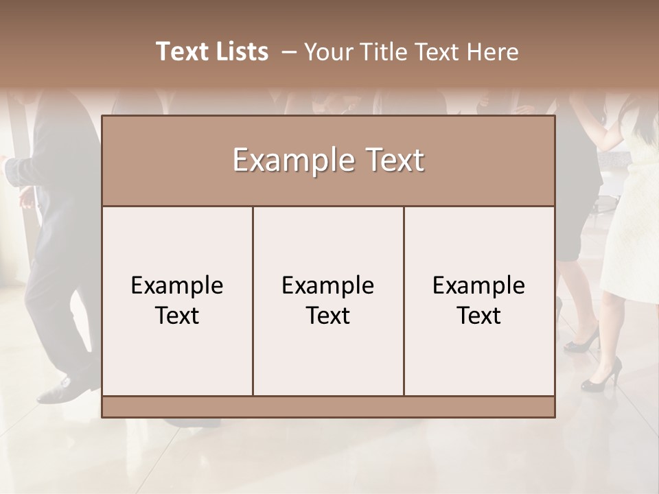 A Group Of People Standing Around Each Other In A Room PowerPoint Template