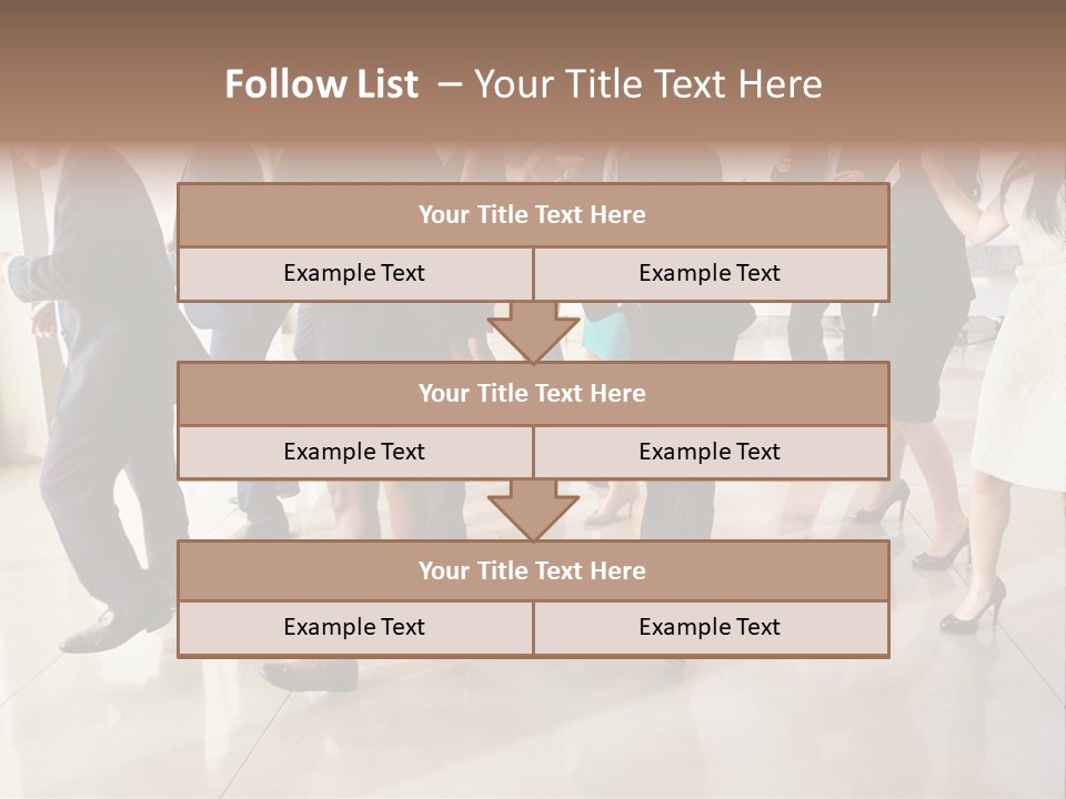 A Group Of People Standing Around Each Other In A Room PowerPoint Template