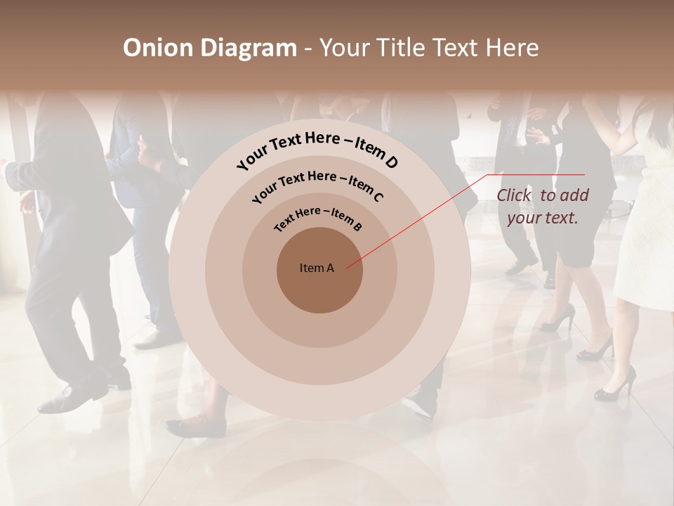A Group Of People Standing Around Each Other In A Room PowerPoint Template