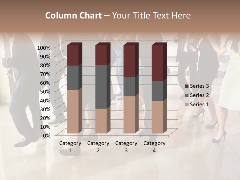A Group Of People Standing Around Each Other In A Room PowerPoint Template
