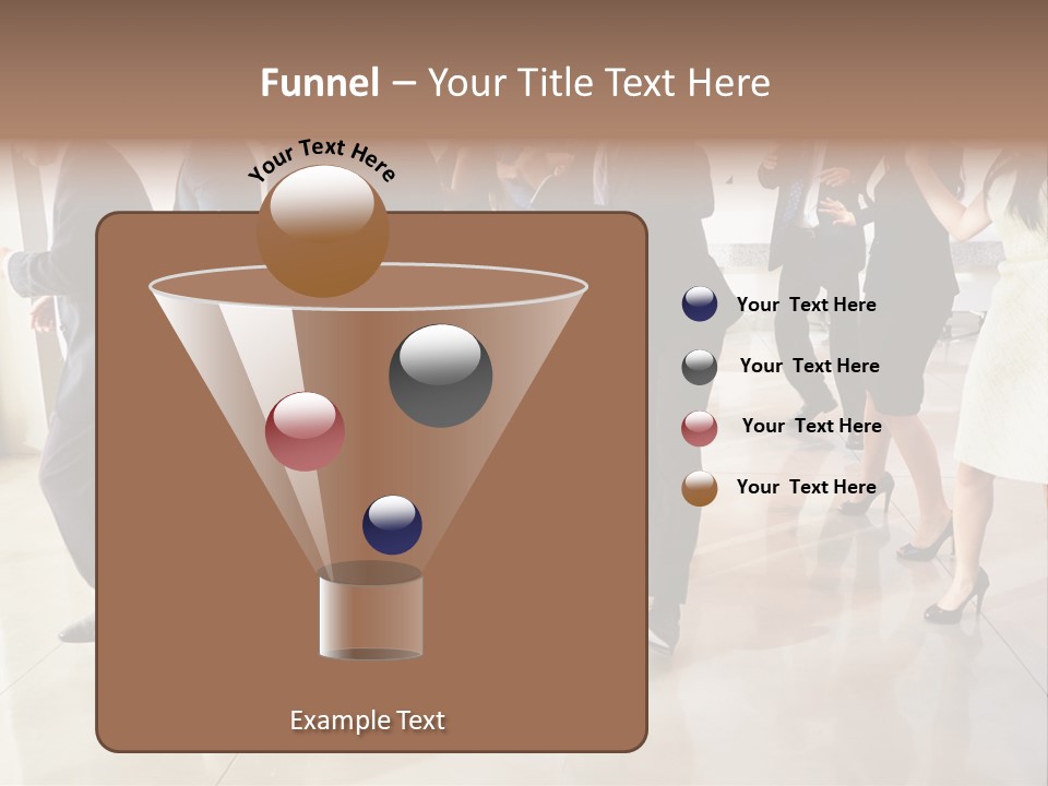 A Group Of People Standing Around Each Other In A Room PowerPoint Template