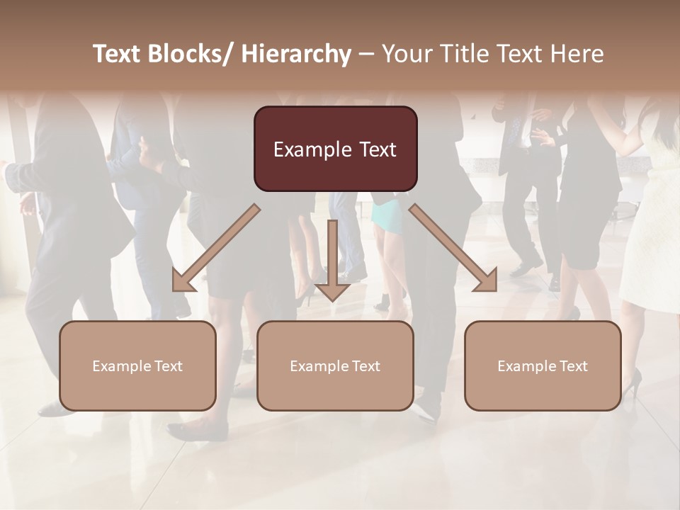 A Group Of People Standing Around Each Other In A Room PowerPoint Template
