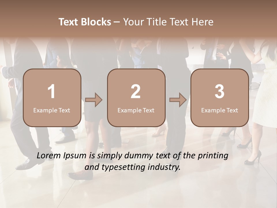 A Group Of People Standing Around Each Other In A Room PowerPoint Template
