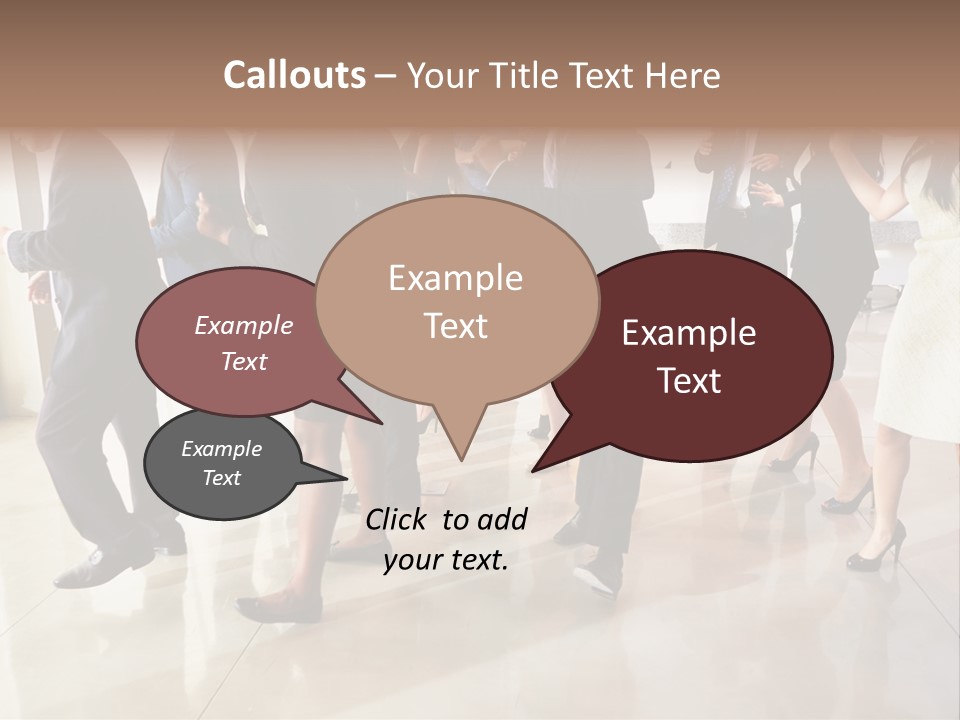 A Group Of People Standing Around Each Other In A Room PowerPoint Template