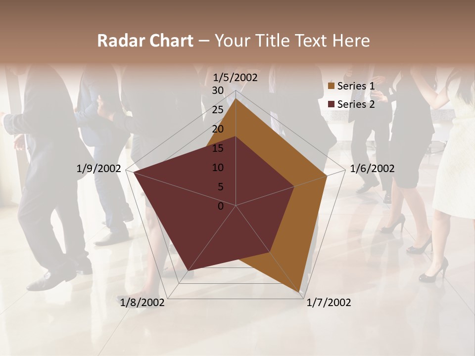 A Group Of People Standing Around Each Other In A Room PowerPoint Template