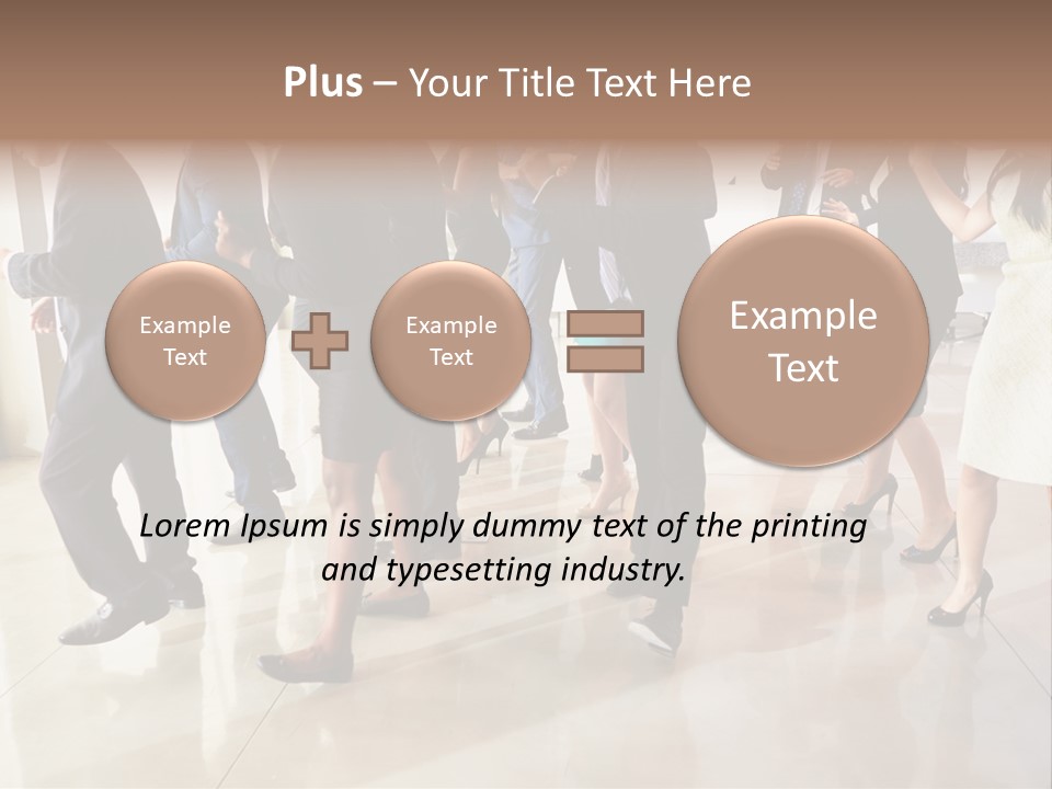 A Group Of People Standing Around Each Other In A Room PowerPoint Template