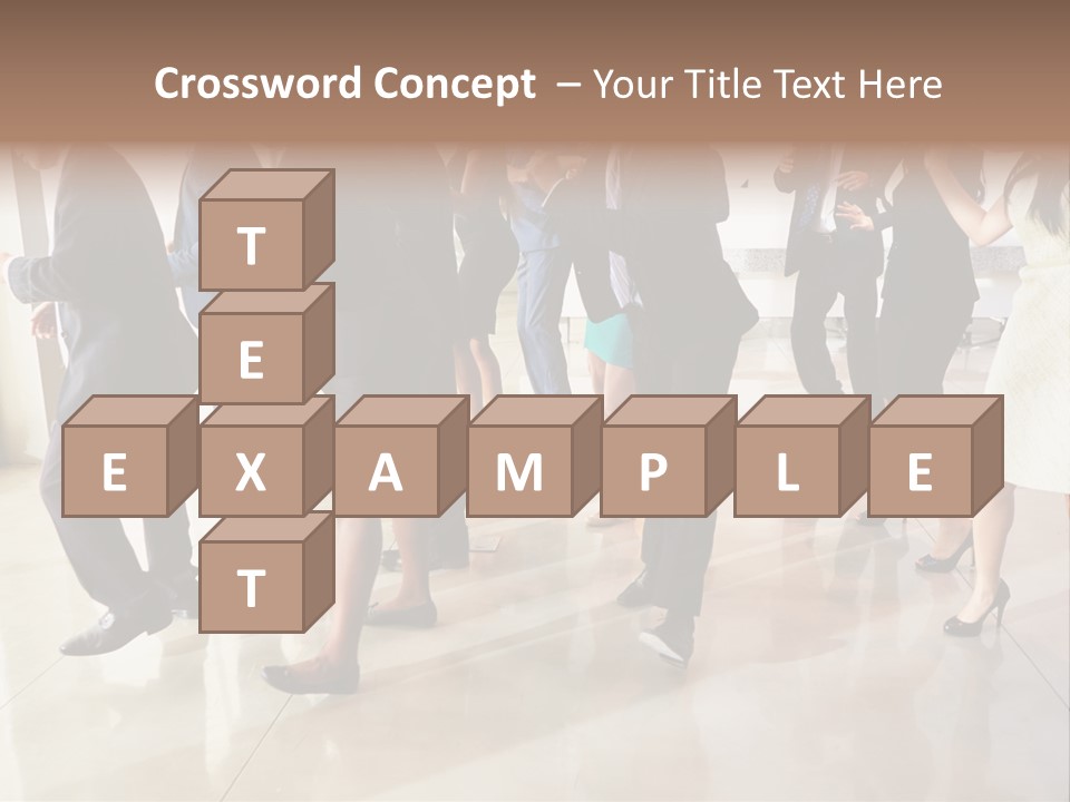 A Group Of People Standing Around Each Other In A Room PowerPoint Template