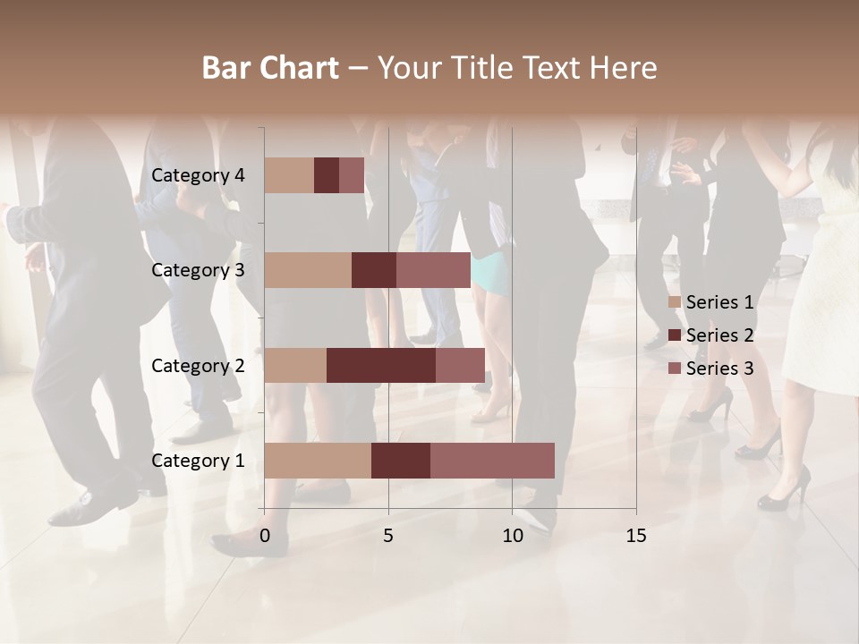 A Group Of People Standing Around Each Other In A Room PowerPoint Template