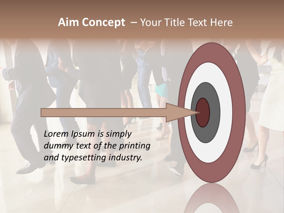 A Group Of People Standing Around Each Other In A Room PowerPoint Template