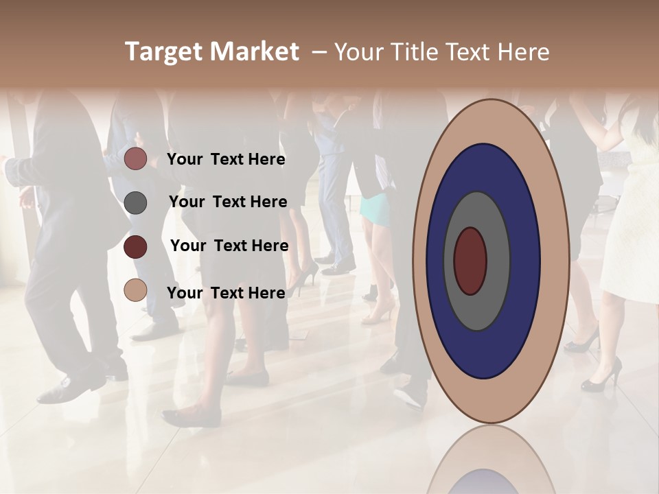 A Group Of People Standing Around Each Other In A Room PowerPoint Template