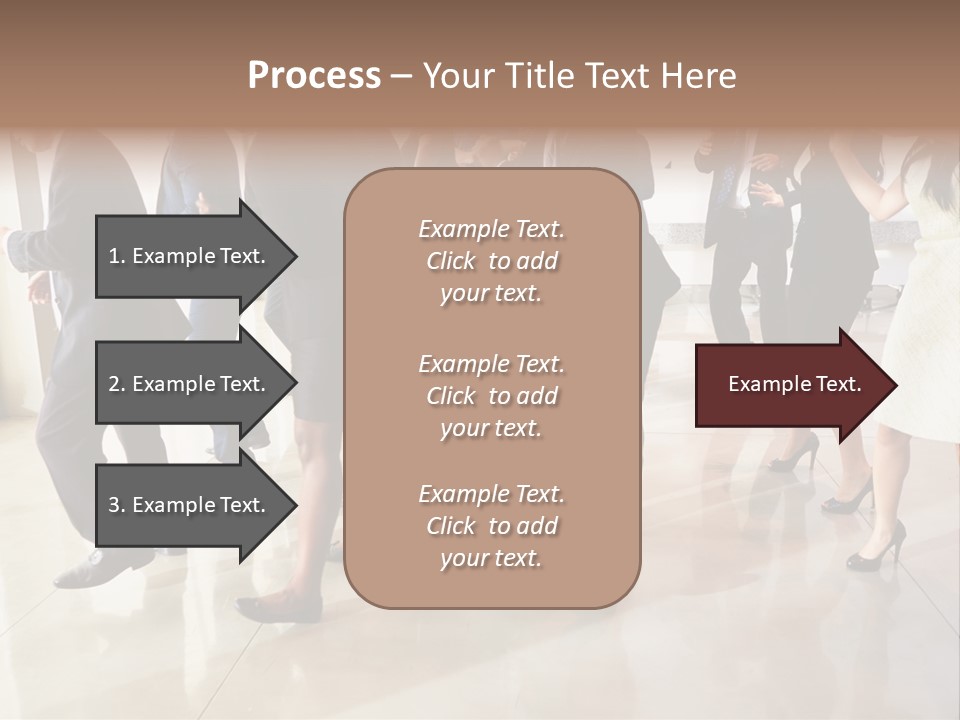 A Group Of People Standing Around Each Other In A Room PowerPoint Template