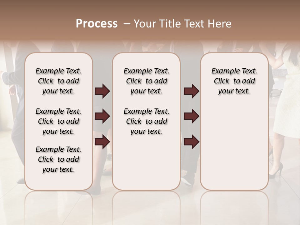 A Group Of People Standing Around Each Other In A Room PowerPoint Template