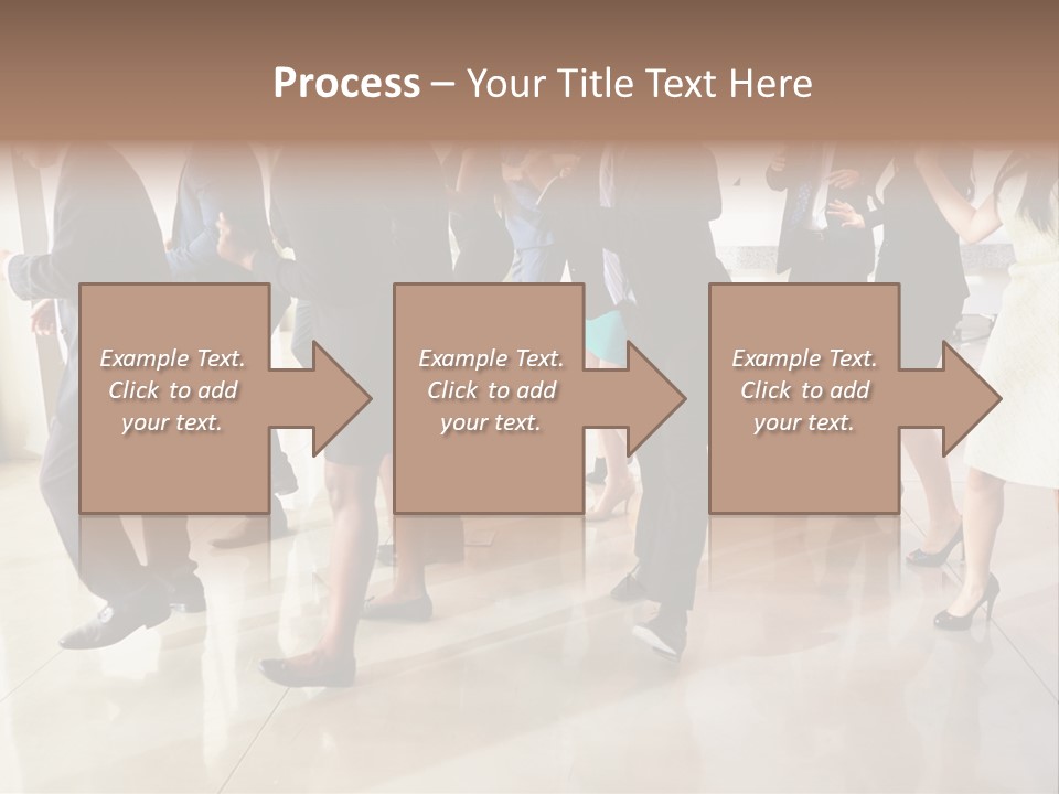 A Group Of People Standing Around Each Other In A Room PowerPoint Template