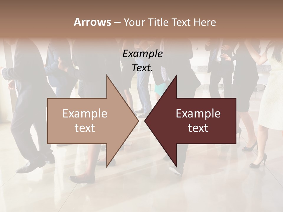 A Group Of People Standing Around Each Other In A Room PowerPoint Template