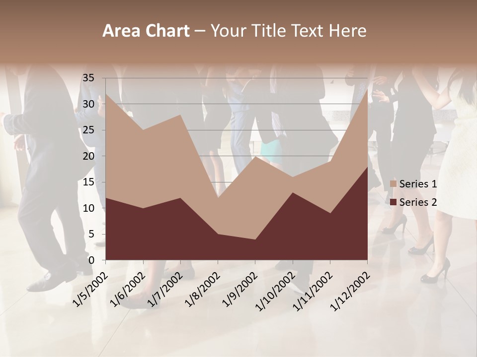 A Group Of People Standing Around Each Other In A Room PowerPoint Template
