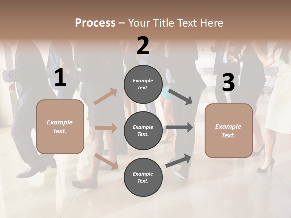 A Group Of People Standing Around Each Other In A Room PowerPoint Template