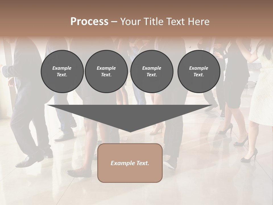 A Group Of People Standing Around Each Other In A Room PowerPoint Template