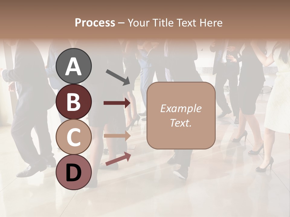 A Group Of People Standing Around Each Other In A Room PowerPoint Template