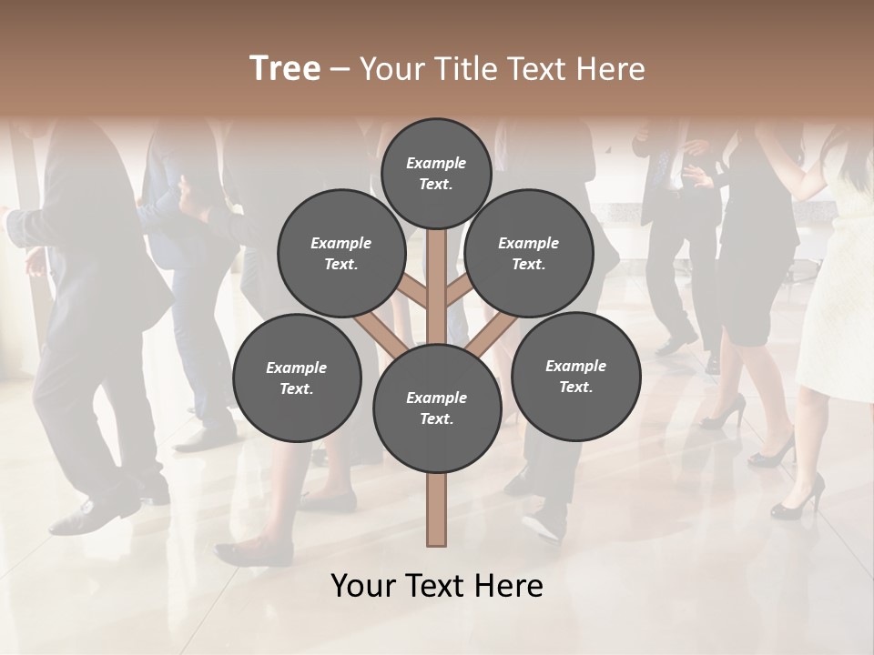 A Group Of People Standing Around Each Other In A Room PowerPoint Template