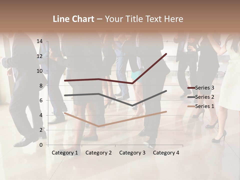 A Group Of People Standing Around Each Other In A Room PowerPoint Template