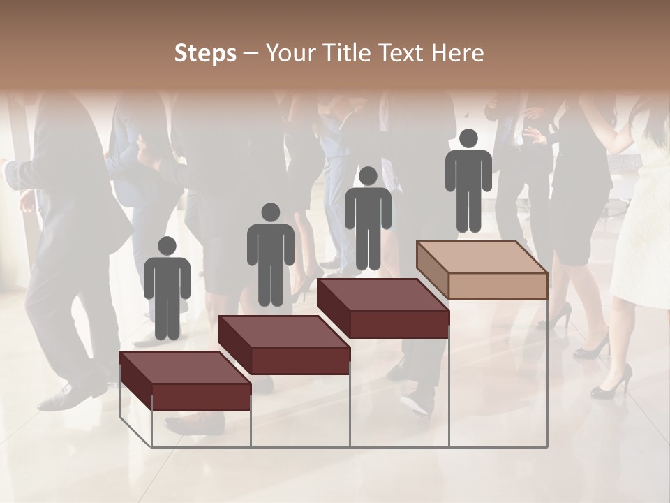 A Group Of People Standing Around Each Other In A Room PowerPoint Template