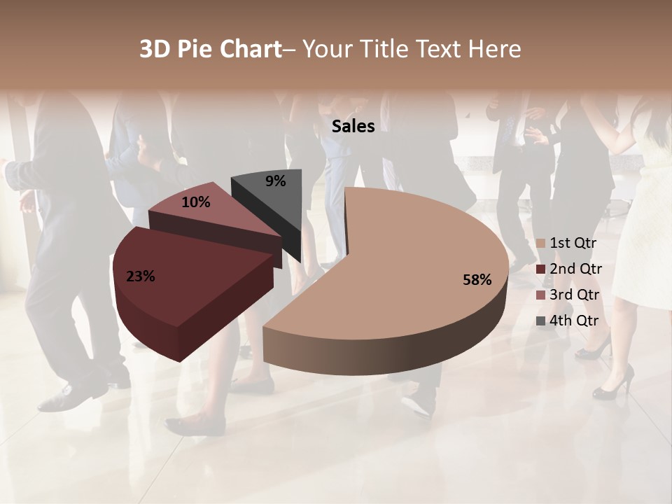 A Group Of People Standing Around Each Other In A Room PowerPoint Template